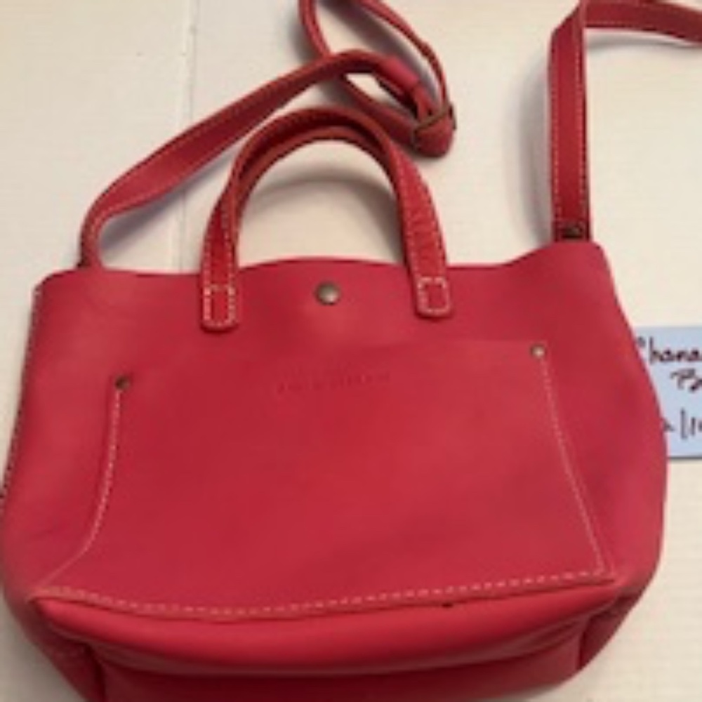 New Portland Leather Goods Crossbody Tote in Tulip